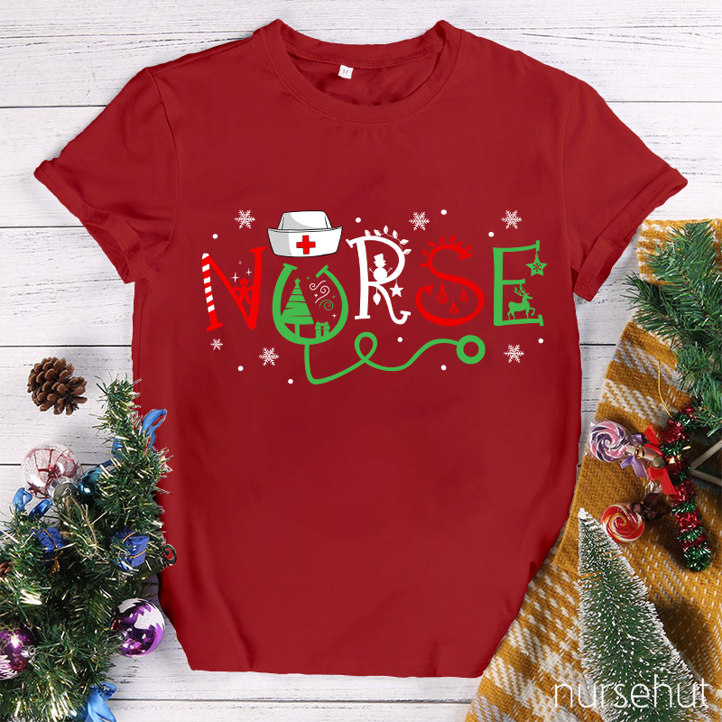 HO HO HO Merry Christmas Nurse T-Shirt