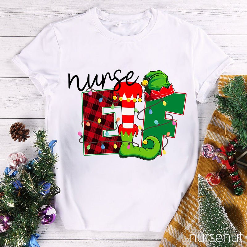 Nurse Elf Christmas Nurse T-Shirt