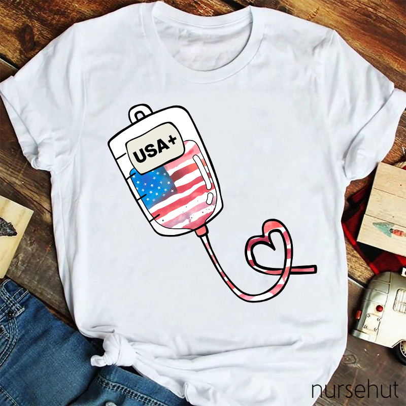 National Flag Infusion Nurse T-Shirt