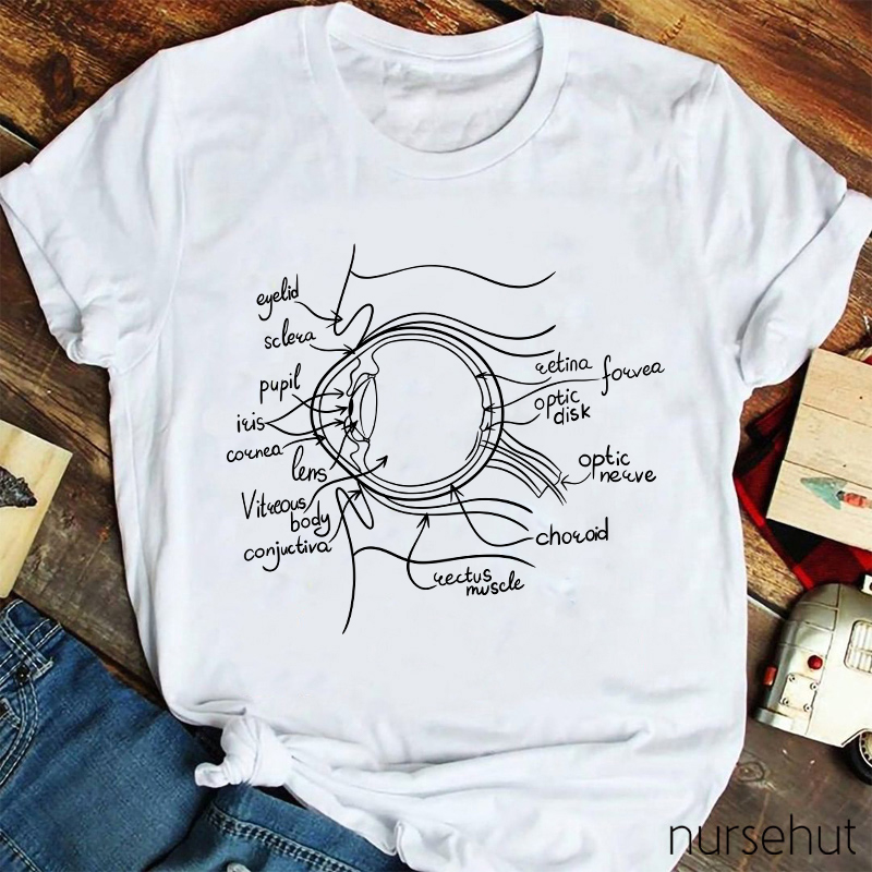 Sectional View Of Eyeball Structure Nurse T-Shirt