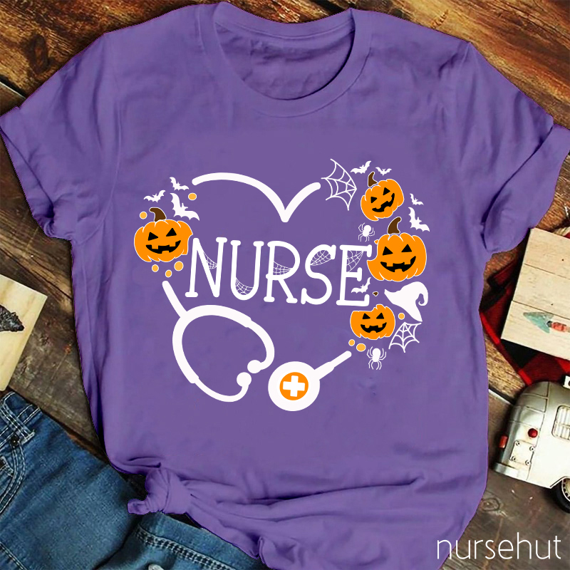 Pumpkin Stethoscope Nurse T-Shirt