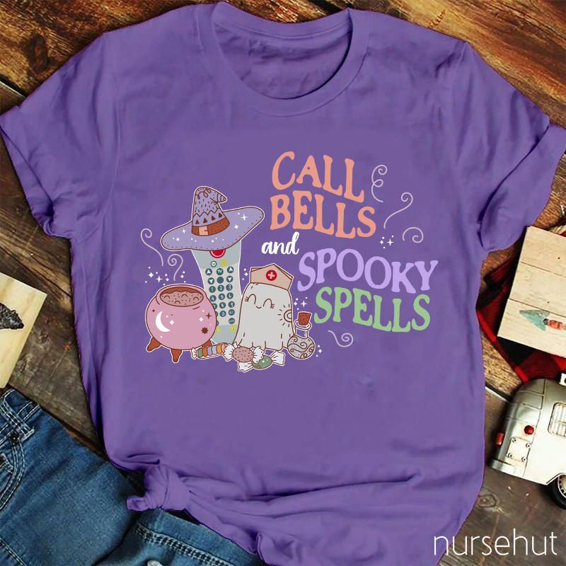 Call Bell And Spooky Spells Nurse T-Shirt