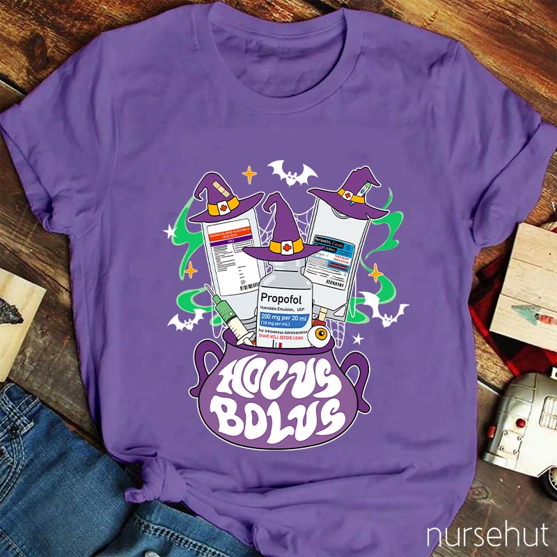 Hocus Bolus Halloween Pharmacist Nurse T-Shirt