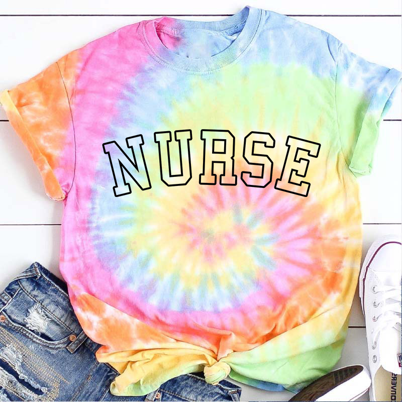 Nurse Letter Nurse Tie-dye T-Shirt