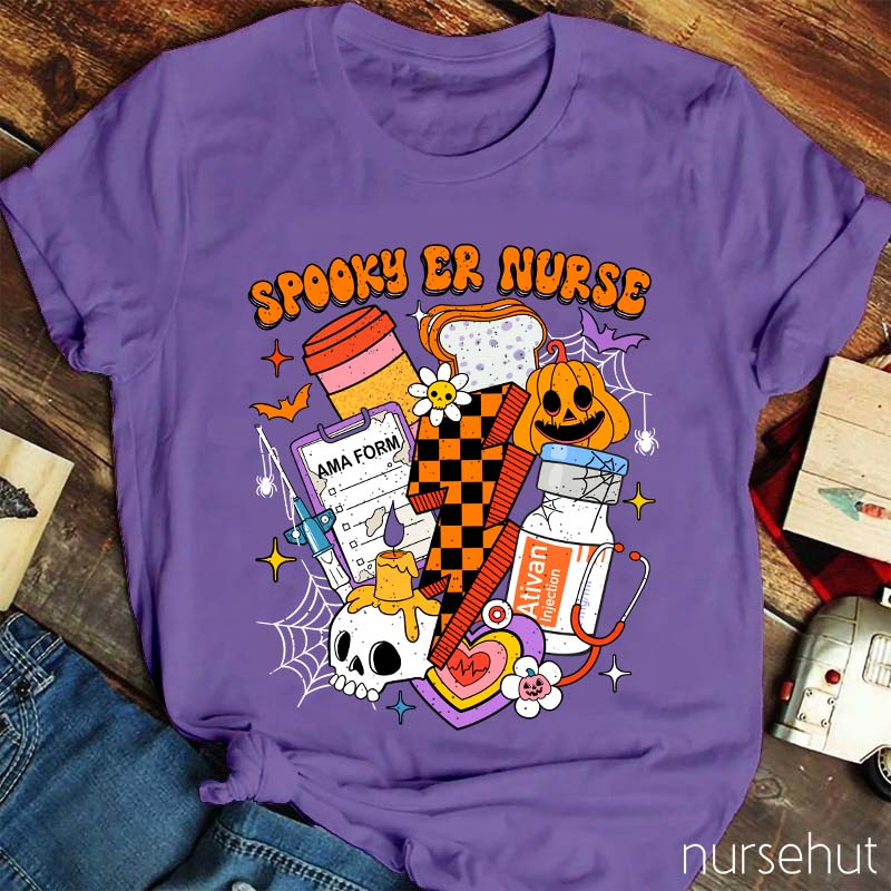 Spooky Halloween Emergency Nurse Nurse T-Shirt