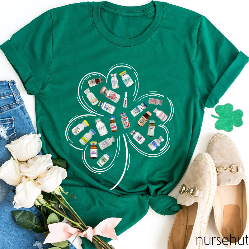 Medicine And Clover Nurse T-Shirt