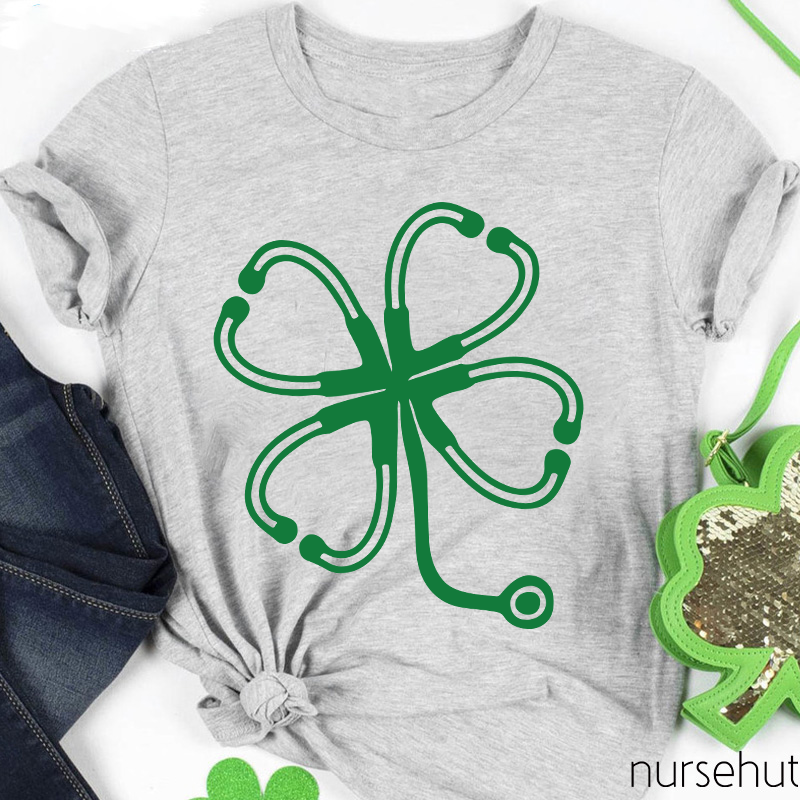 Clover Stethoscope Nurse T-Shirt