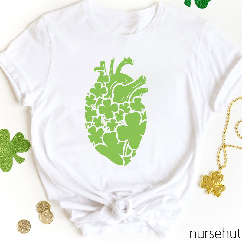 Four Leaf Clover Heart Nurse T-Shirt