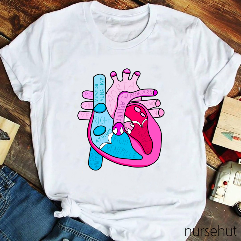 Cardiology Anatomy Of Heart Nurse T-Shirt