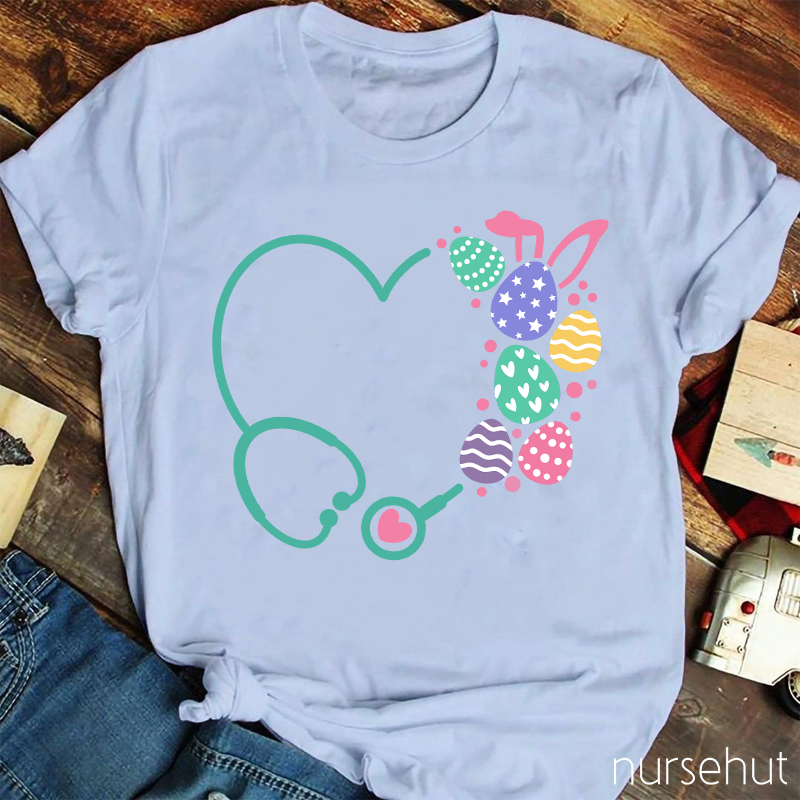 Stethoscope Easter Egg Nurse T-Shirt