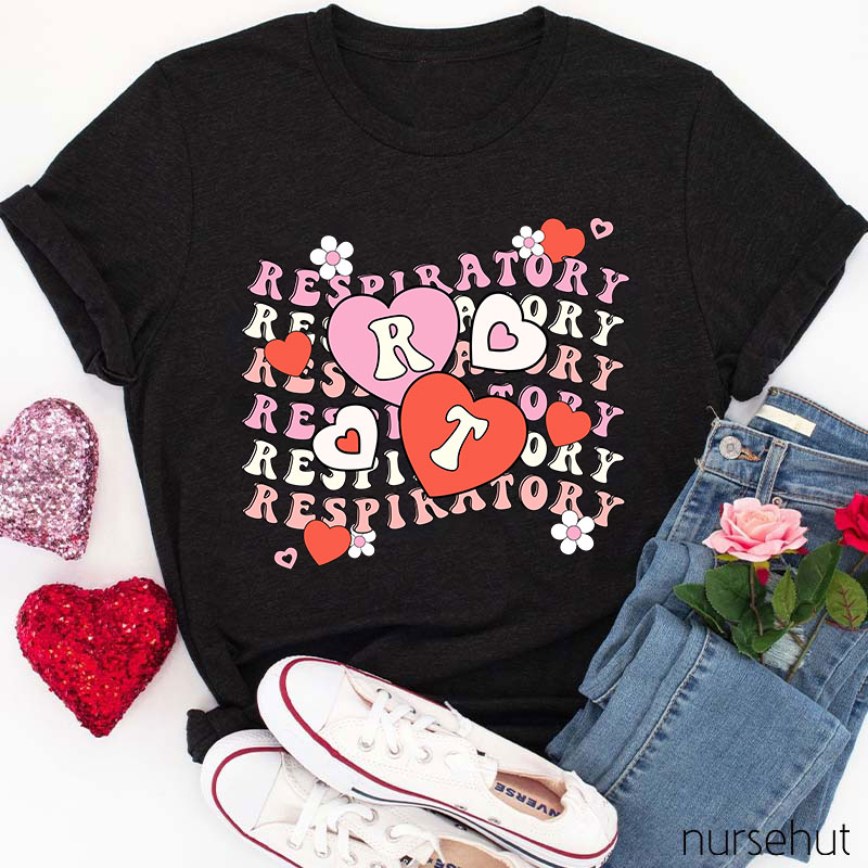 RT Respiratory Valentine Nurse T-Shirt