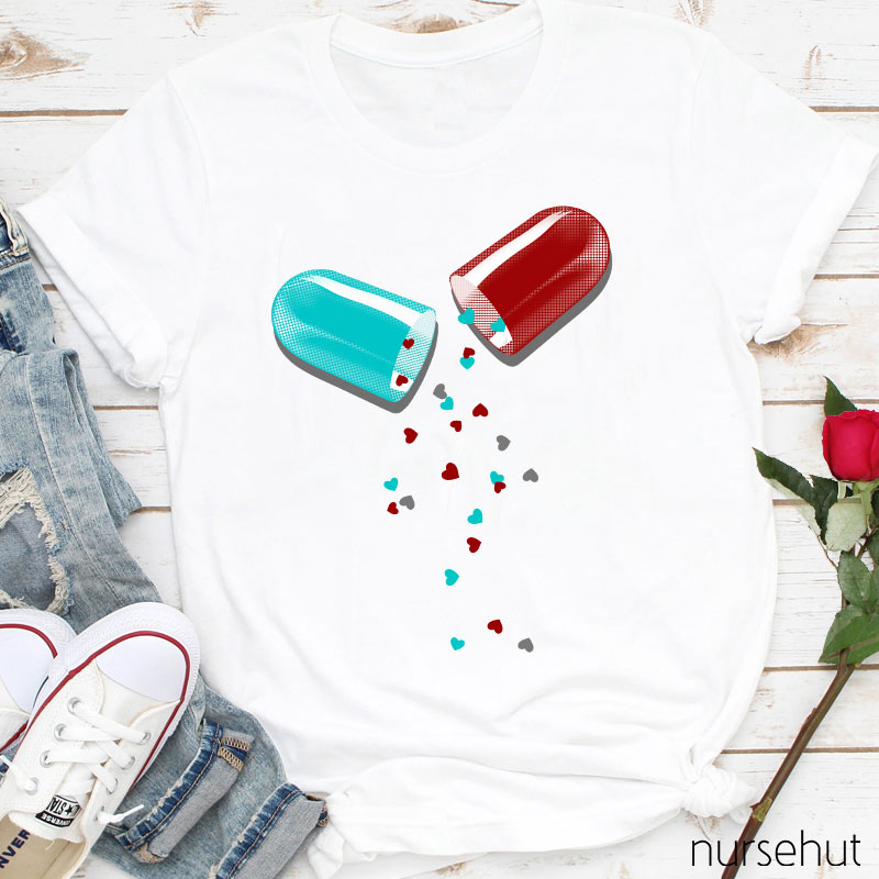 Capsule Pouring Down Love Nurse T-Shirt