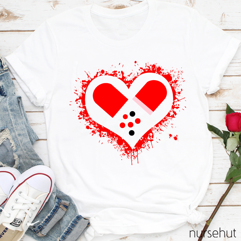 Pharmacist Red Heart Nurse T-Shirt