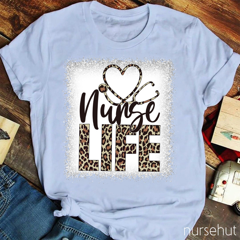 Nurse Leopard Life Nurse T-shirt