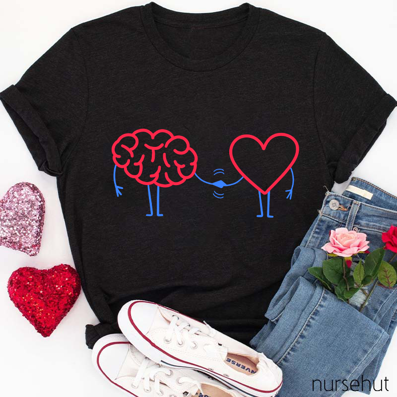 Brain Heart Love Nurse T-Shirt
