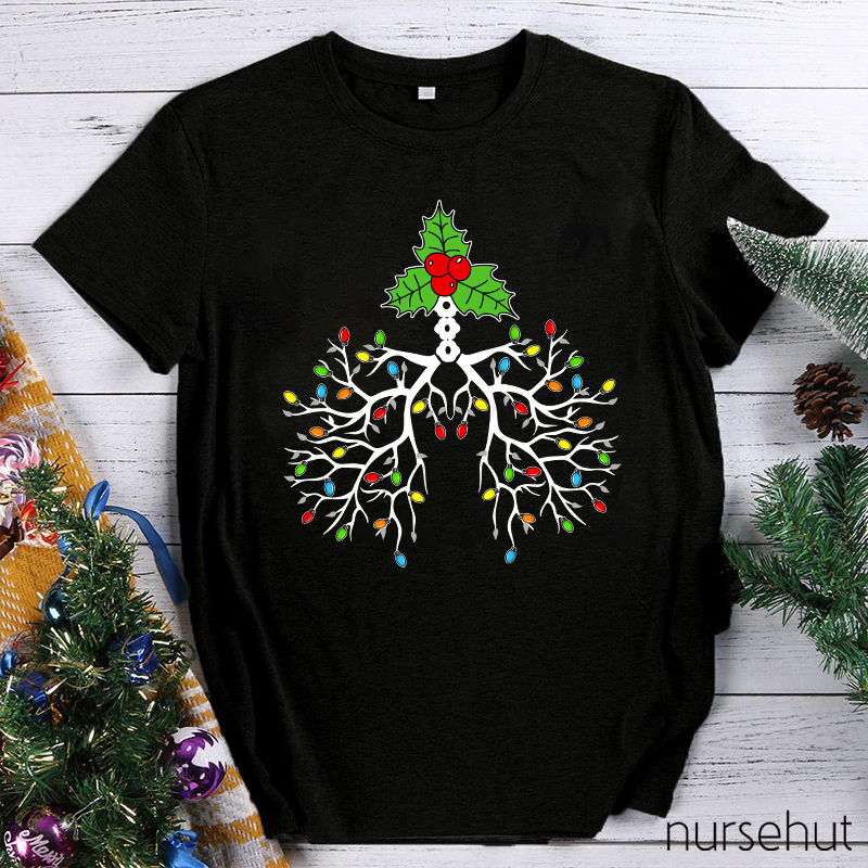 Christmas Vibes Lungs Nurse T-Shirt