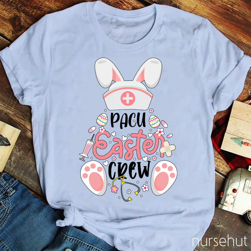 Personalized Nurse Bunny Easter Crew Nurse T-Shirt