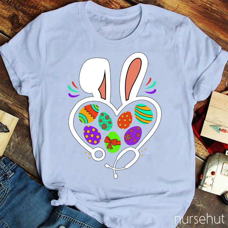 Easter Bunny And Eggs Nurse T-Shirt