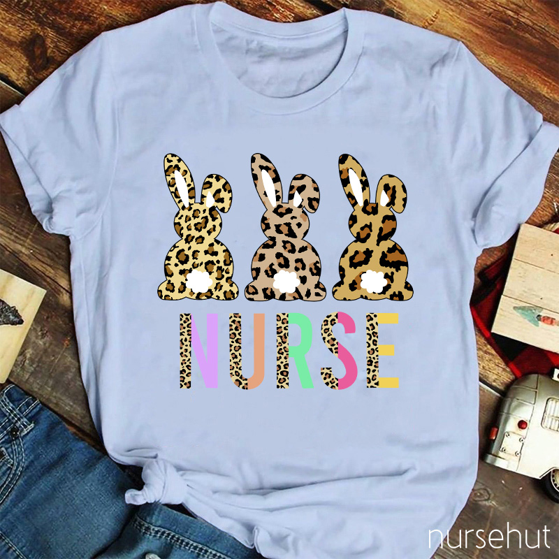 Leopard Bunnies Nurse T-Shirt