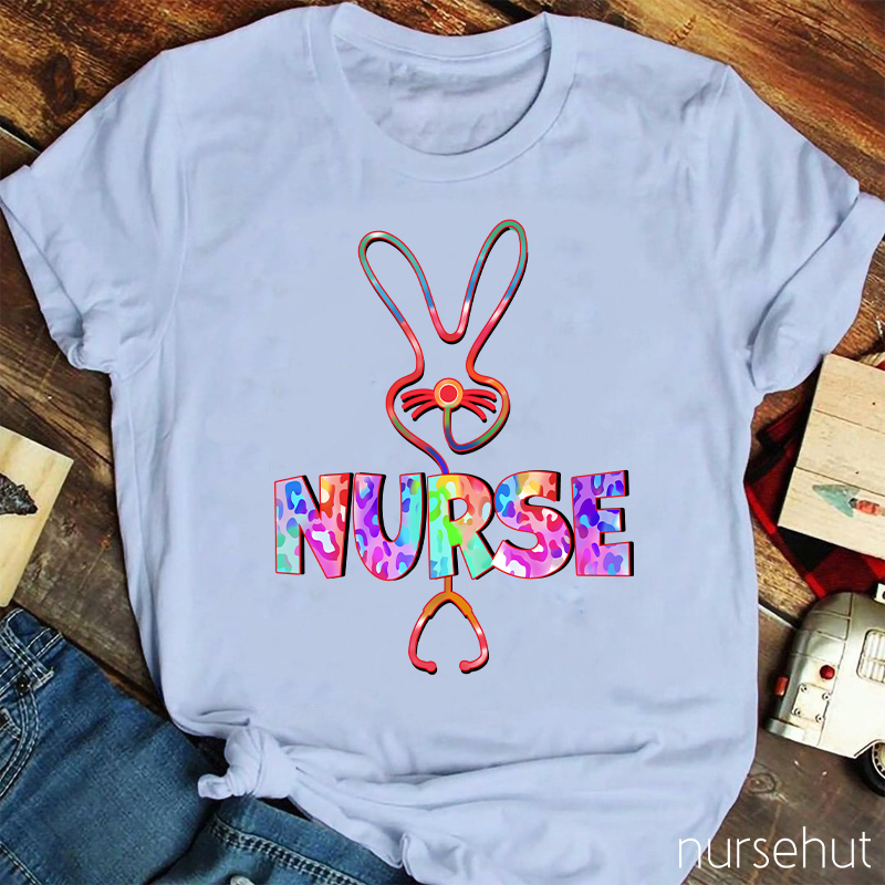 Bunny Nurse Hoppy Vibes Nurse T-Shirt