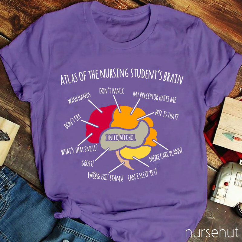 Atlas Of The Nursing Student's Brain Nurse T-Shirt