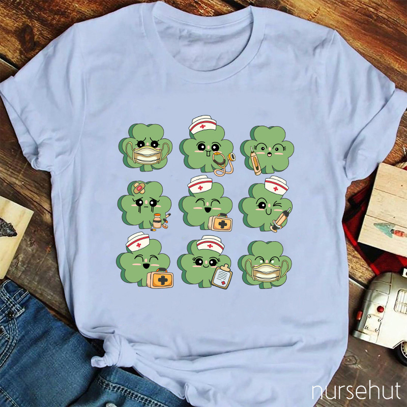Cute Shamrock Nurse T-Shirt