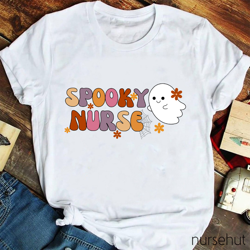 Spooky Nurse Cute Ghost T-Shirt