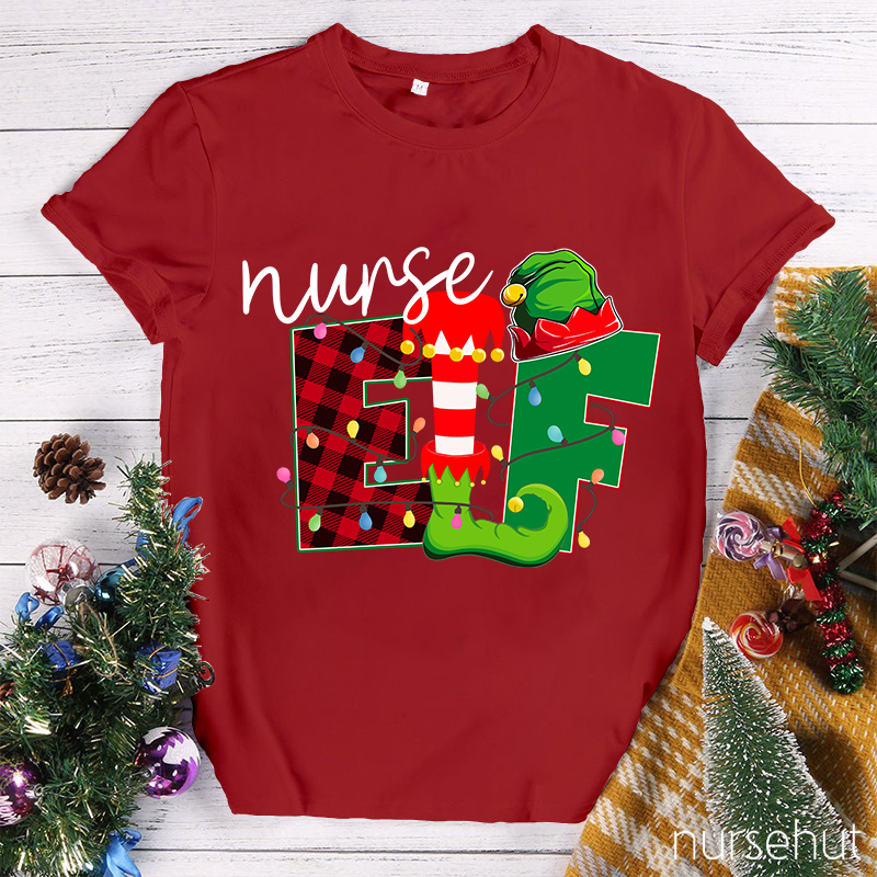 Nurse Elf Christmas Nurse T-Shirt