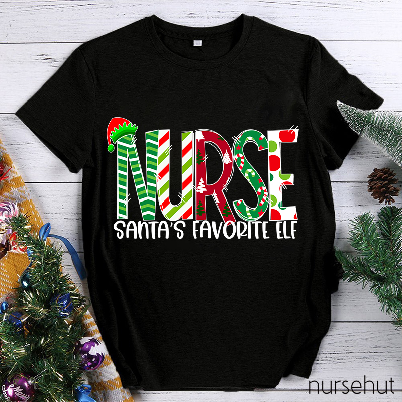 Nurse Santa's Favorite Elf T-Shirt