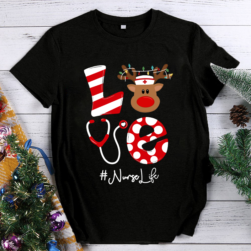 Just Love Christmas Nurse Life T-Shirt