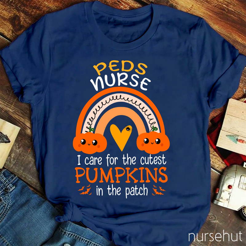 Halloween Pediatric Nurse Peds Rn Pediatrician Rainbow T-Shirt