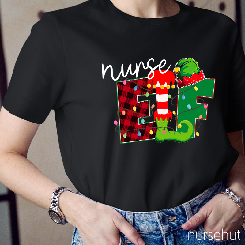 Nurse Elf Christmas Nurse T-Shirt