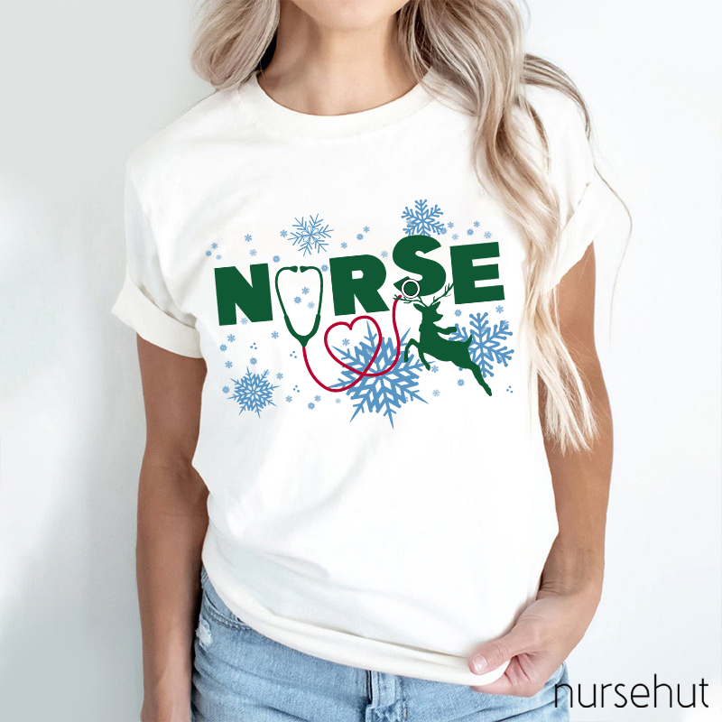 There Will Be A White Christmas Waits Ahead Nurse T-Shirt