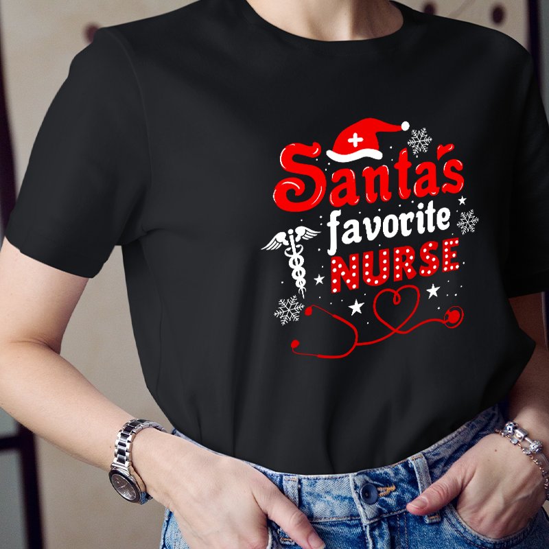 Just A Santa's Favorite Nurse T-Shirt