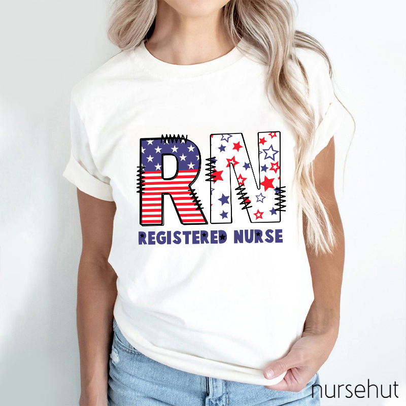 Personalized Flat RN Nurse T-Shirt