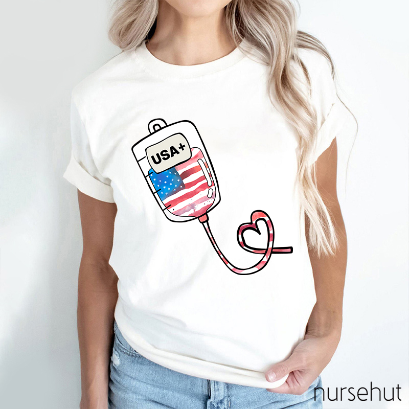 National Flag Infusion Nurse T-Shirt