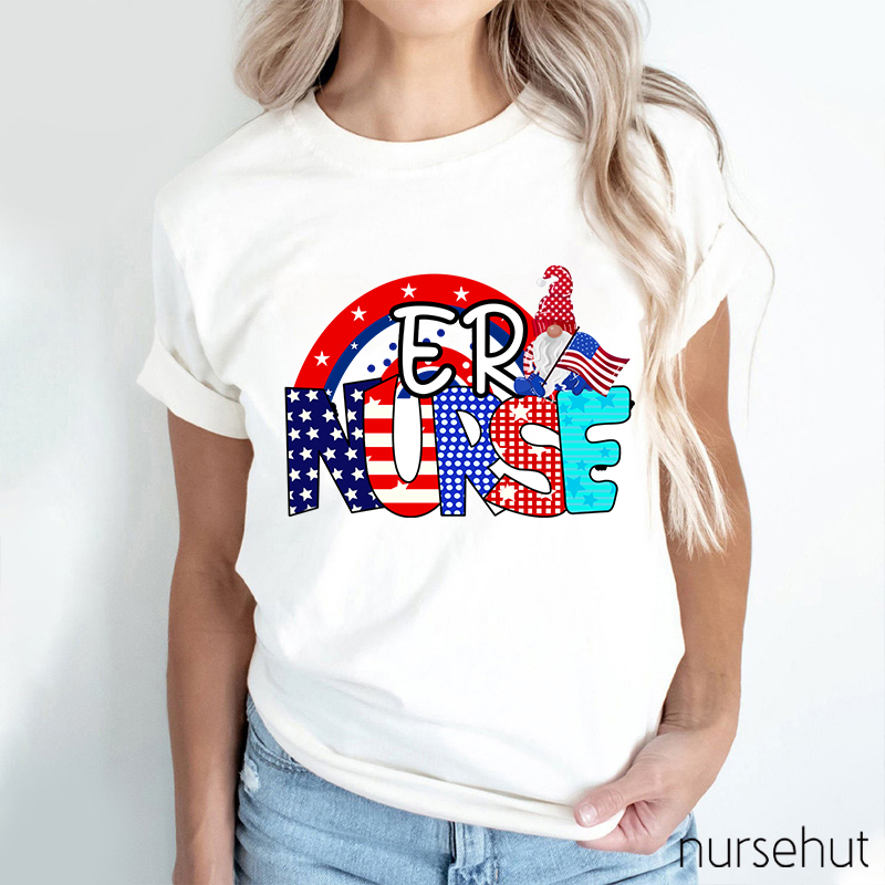 Personalized Department Independence Day ER Nurse T-Shirt
