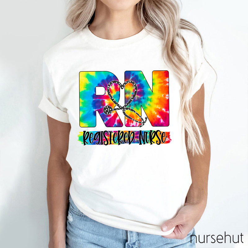 RN Nurse Tie Dye Nurse T-Shirt
