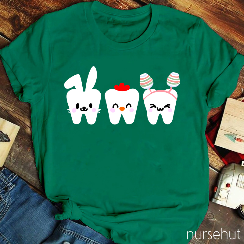 Tooth Bunny Chick Easter Nurse T-Shirt