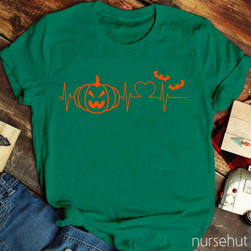 Halloween Heartbeat Nurse T-Shirt