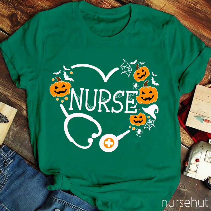 Pumpkin Stethoscope Nurse T-Shirt