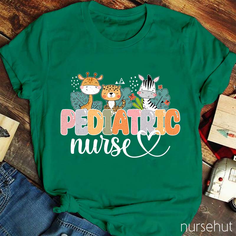 Pediatric Cute Animal Nurse T-Shirt