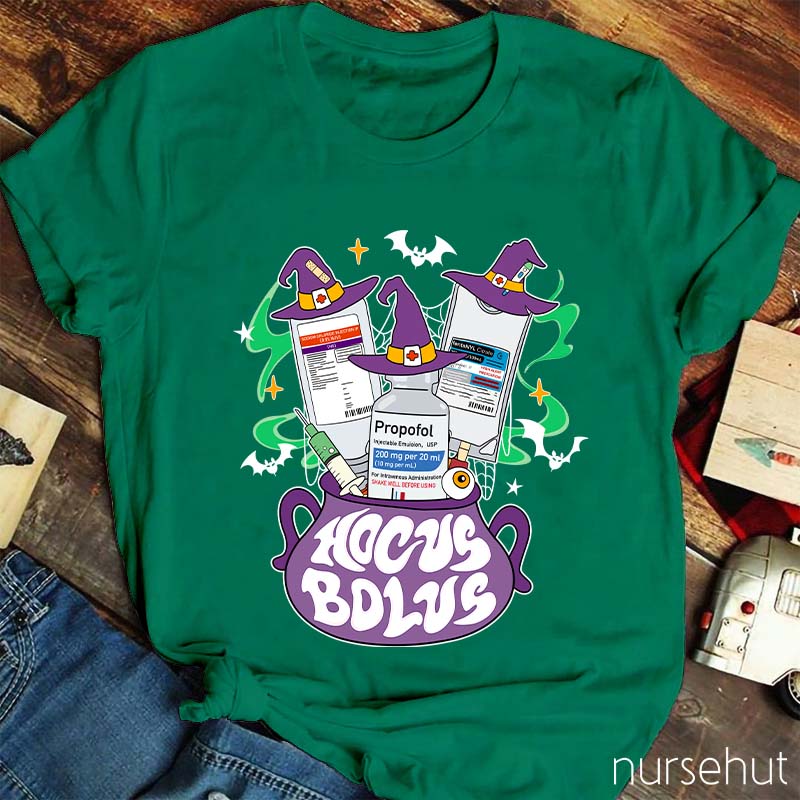 Hocus Bolus Halloween Pharmacist Nurse T-Shirt