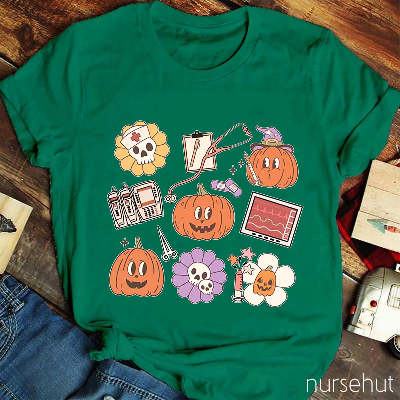 Halloween Pumpkins Nurse Life Nurse T-Shirt