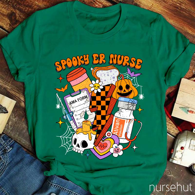 Spooky Halloween Emergency Nurse Nurse T-Shirt