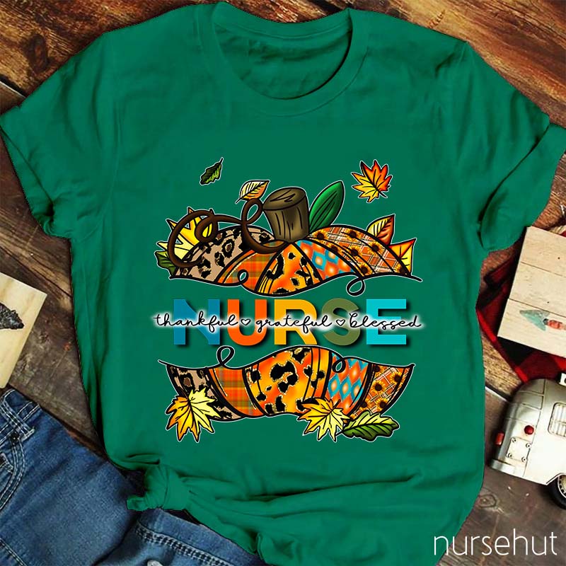 Thankful Grateful Blessed Nurse T-Shirt