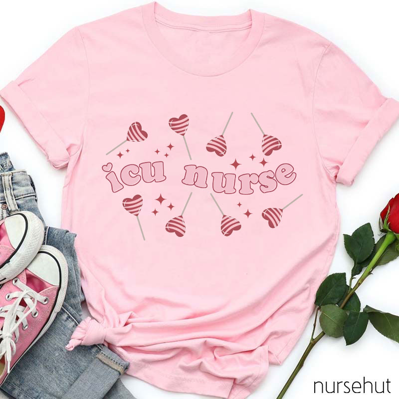 Valentine Heart Lolipop Nurse T-Shirt