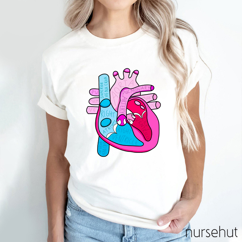 Cardiology Anatomy Of Heart Nurse T-Shirt