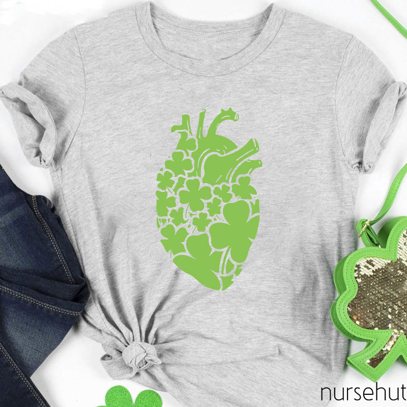 Four Leaf Clover Heart Nurse T-Shirt