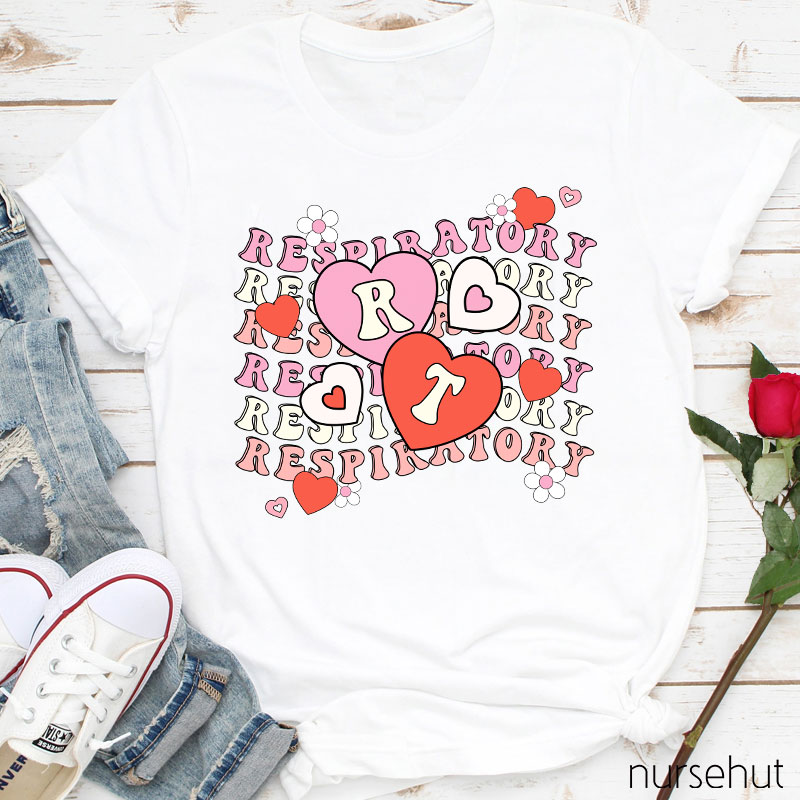 RT Respiratory Valentine Nurse T-Shirt